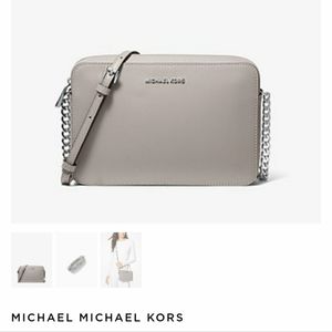 Grey over the shoulder Mk purse